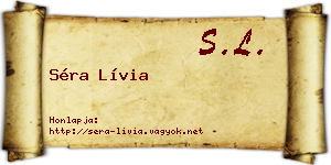 Séra Lívia névjegykártya